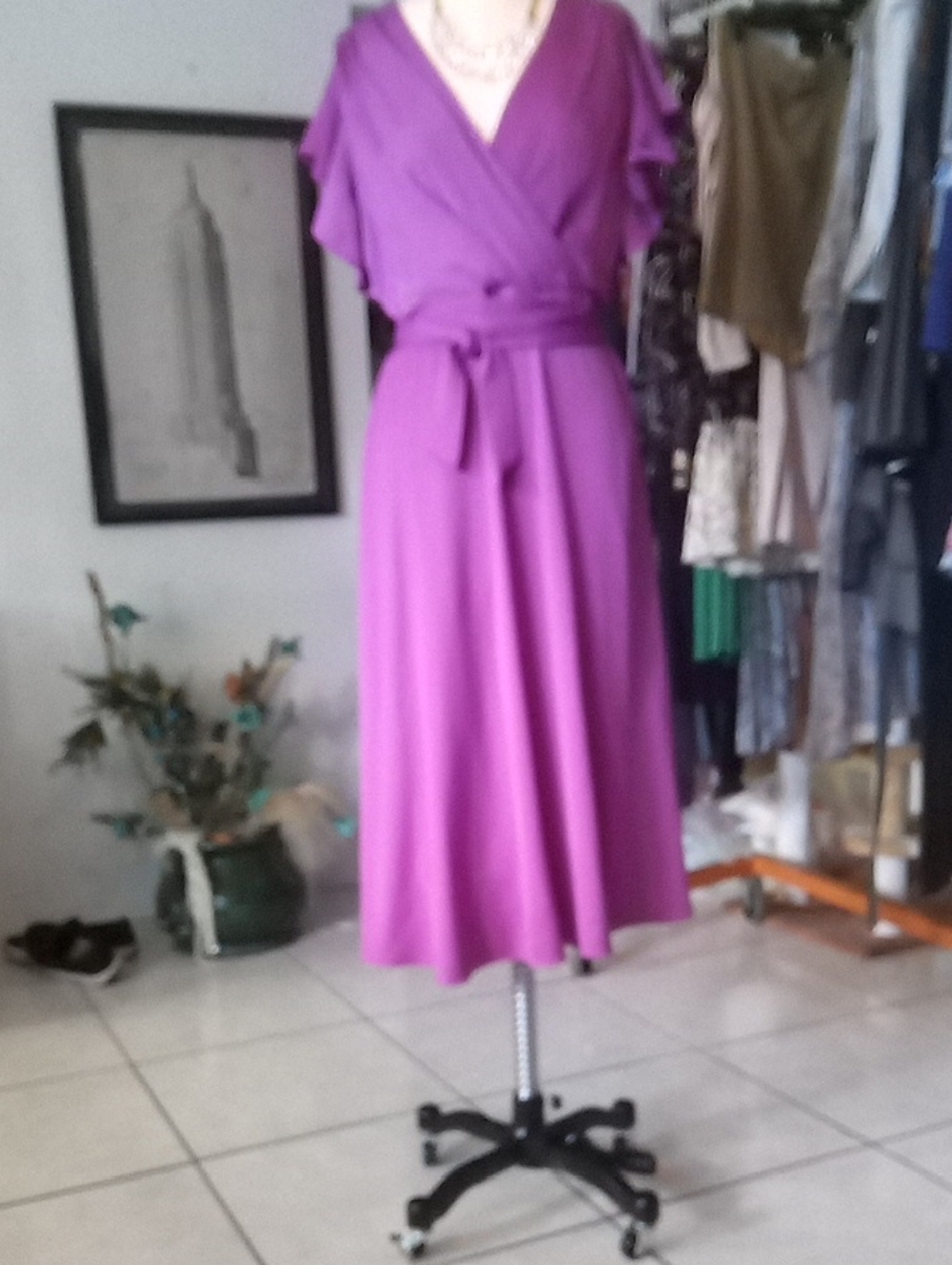 DKNY Vibrant Hot PinkMaxi Dress